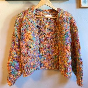 Knit rainbow pastel cardigan